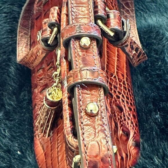 Brahmin Mini Asher Satchel in Pecan Melbourne Purse Handbag Brown - Picture 8 of 10